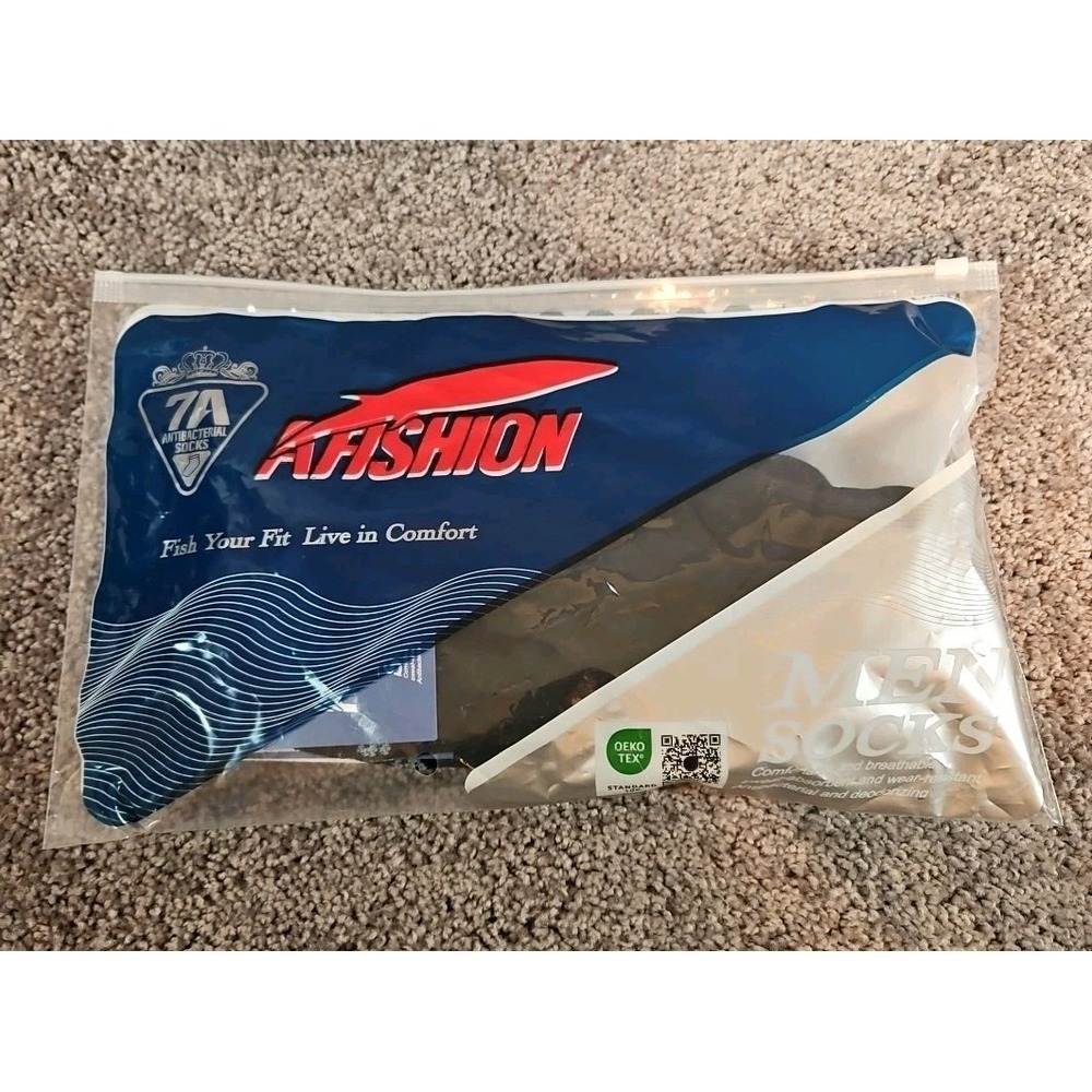 Afishion Men's Crew Sock 3 Pack Antibacterial Sweat Absorbent deodorizing. Med